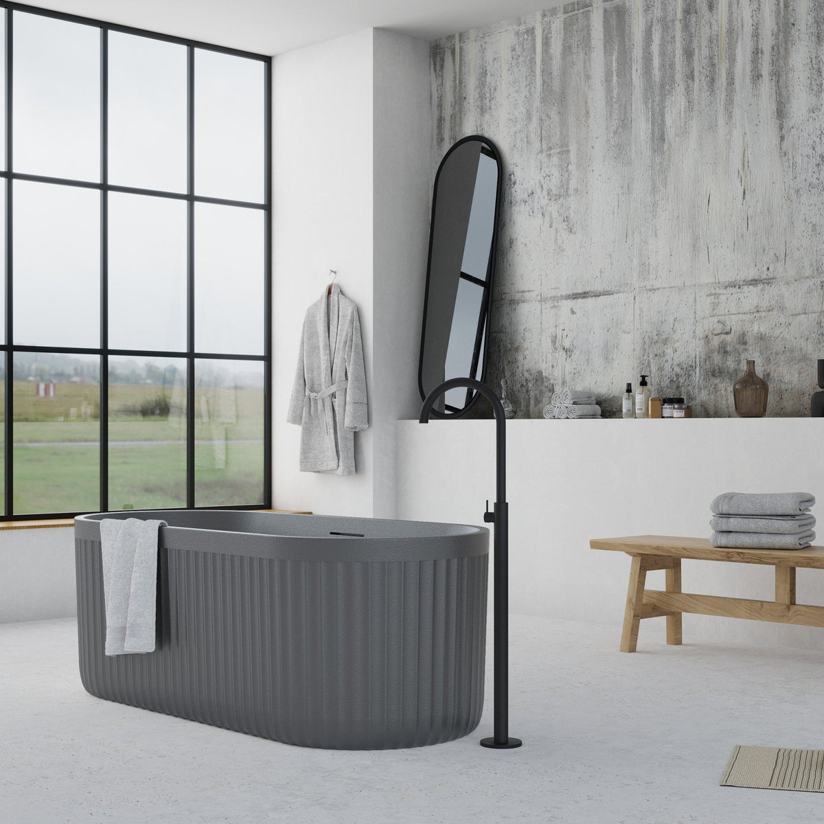 Ideavit Archtec Oval Freestanding Bathtub – Gray – –