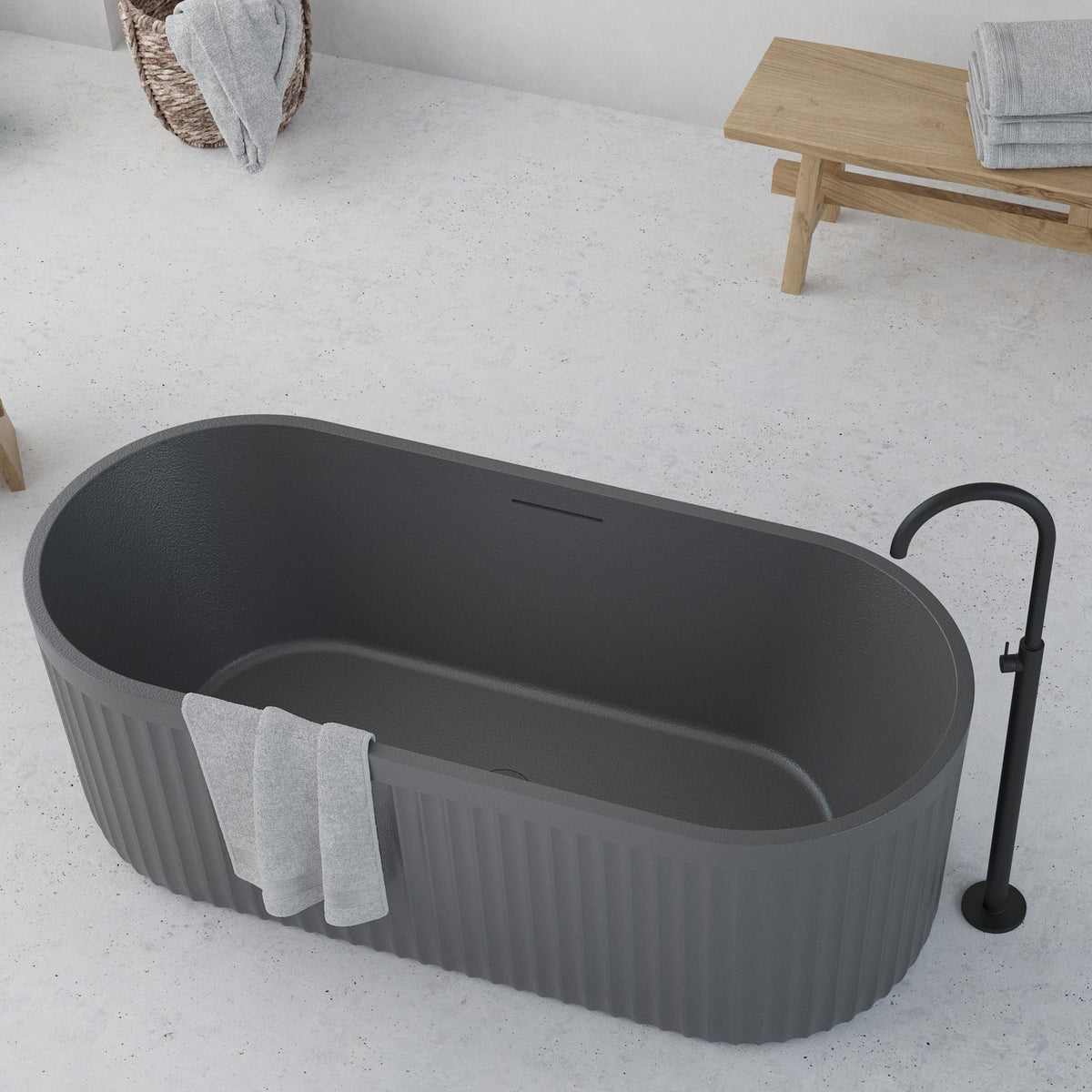 Ideavit Archtec Oval Freestanding Bathtub – Gray – –