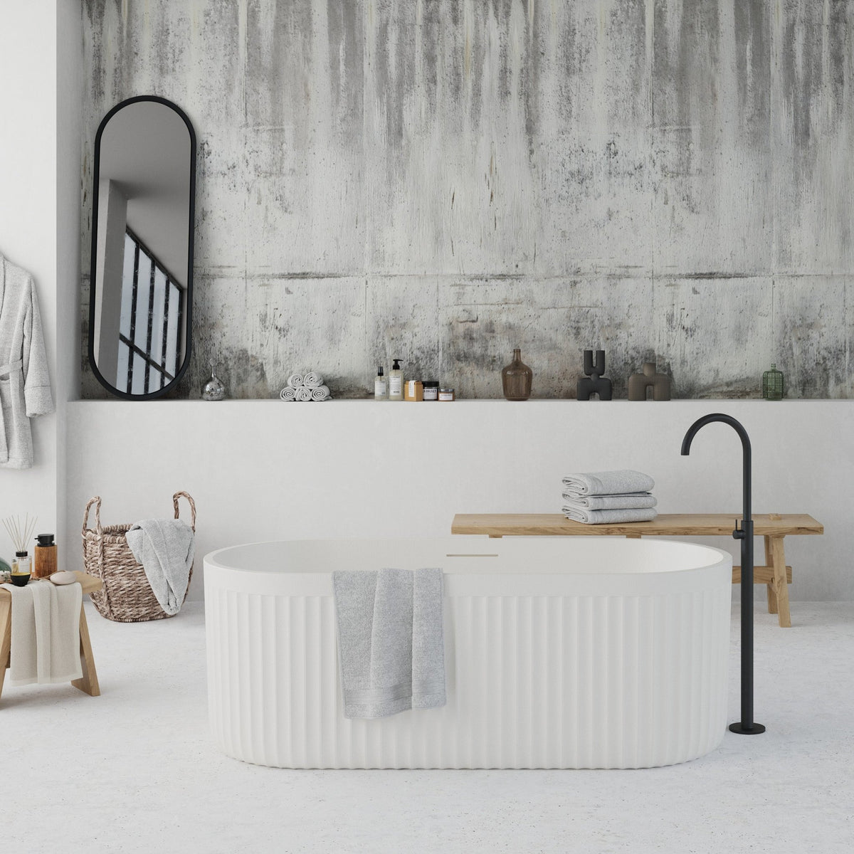 Ideavit Archtec Oval Freestanding Bathtub – White – –