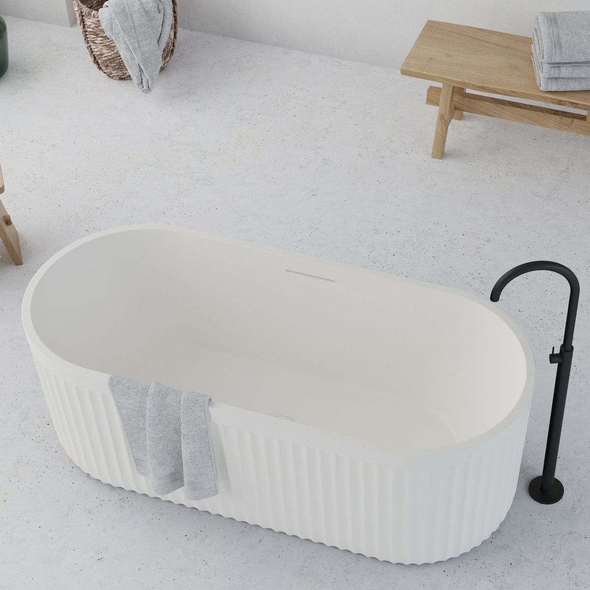 Ideavit Archtec Oval Freestanding Bathtub – White – –