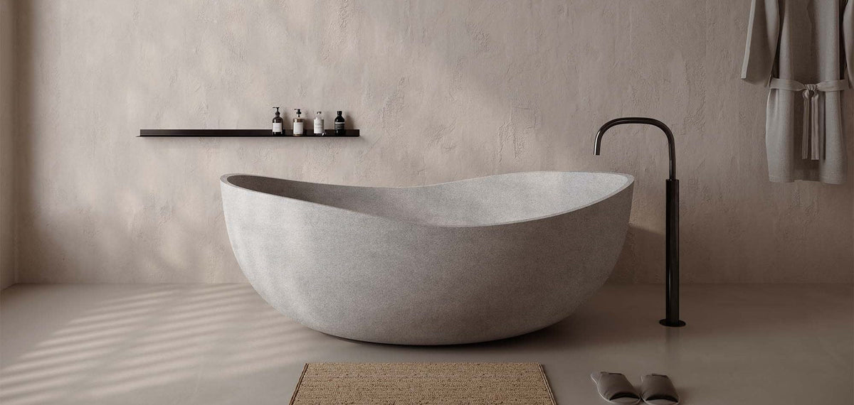Ideavit IdeaSense Freestanding Bathtub – Beige Concrete – –
