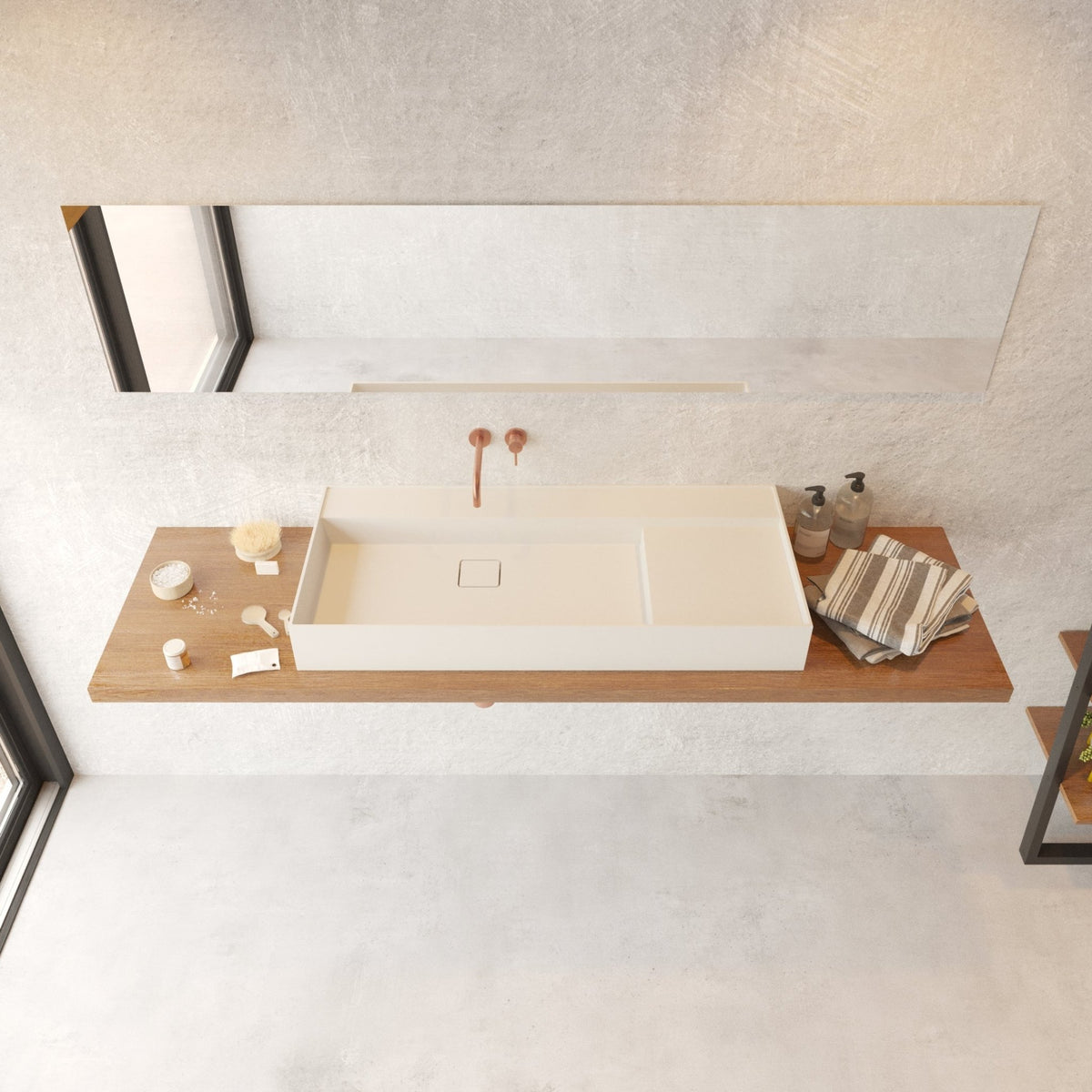 Ideavit SolidBliss 100 Vessel Sink – 39" Matte White – – –