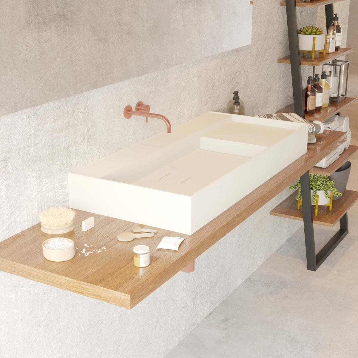 Ideavit SolidBliss 100 Vessel Sink – 39" Matte White – – –