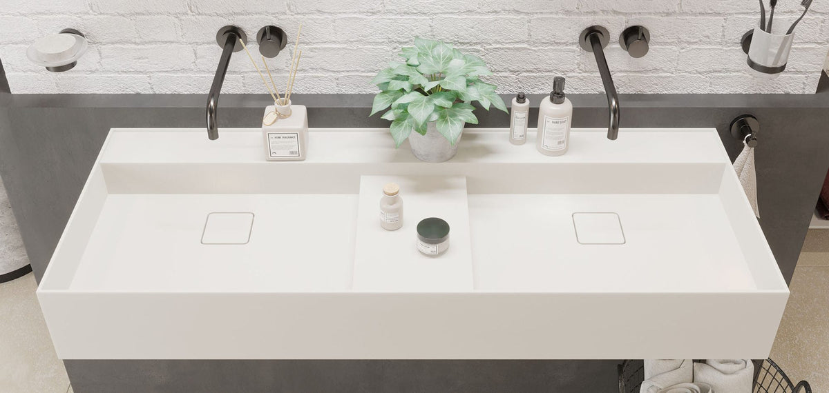 Ideavit SolidBliss 120 D Wall - Mounted Sink – 47" Matte White – – –