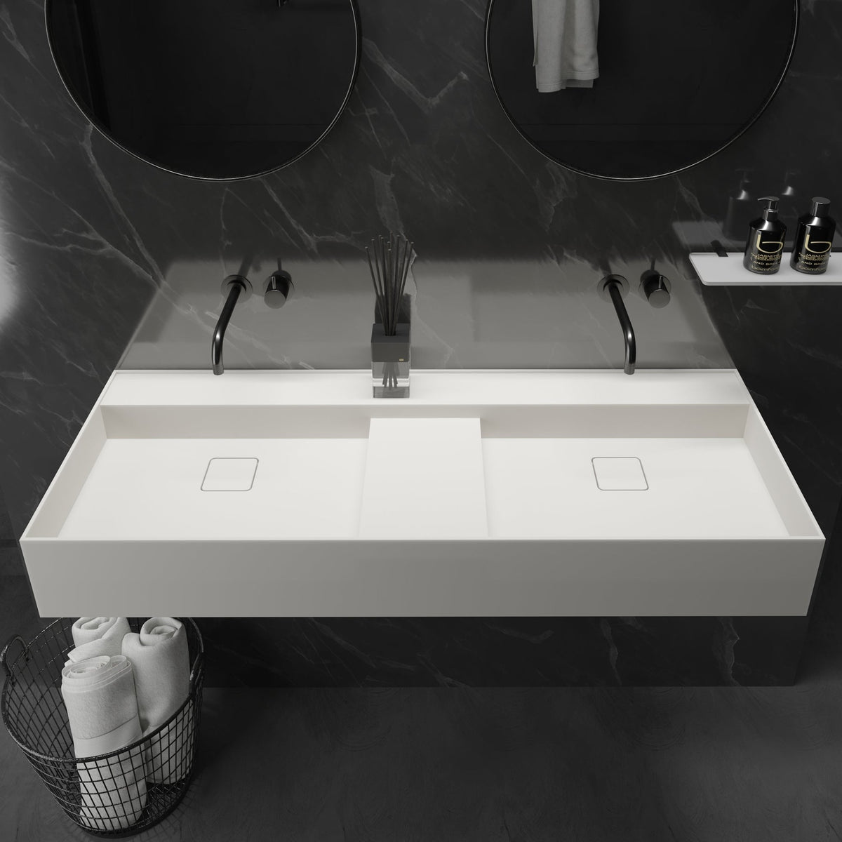 Ideavit SolidBliss 120 D Wall - Mounted Sink – 47" Matte White – – –