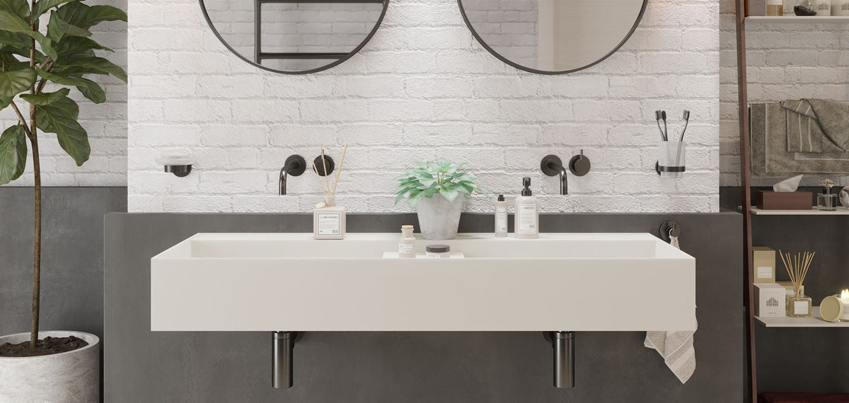 Ideavit SolidBliss 120 D Wall - Mounted Sink – 47" Matte White – – –