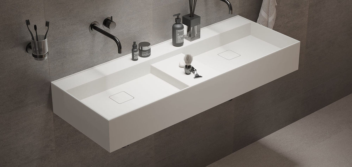 Ideavit SolidBliss 120 D Wall - Mounted Sink – 47" Matte White – – –