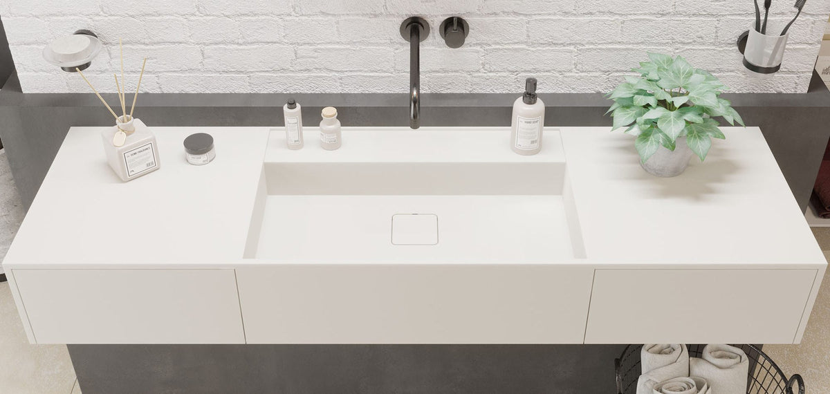 Ideavit SolidBliss 140 DR Wall - Mounted Sink – 55" Matte White – – –