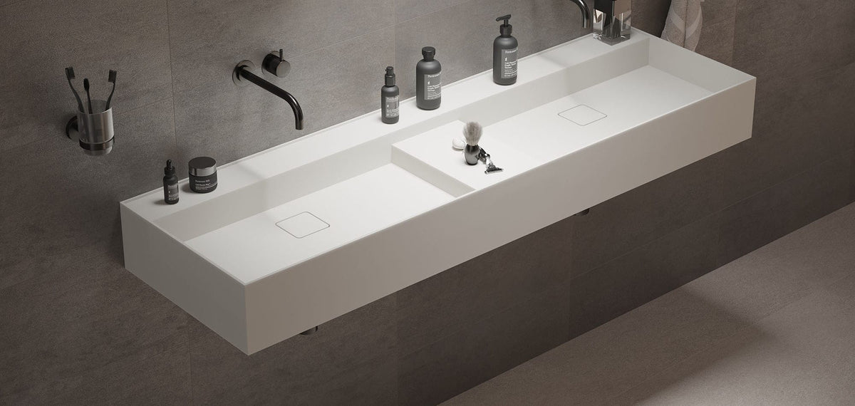 Ideavit SolidBliss 150 D Wall - Mounted Sink – 59" Matte White – – –