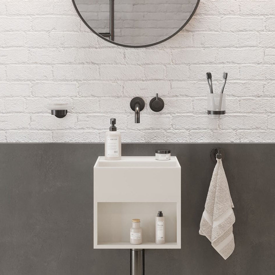 Ideavit SolidBliss 30SH Wall - Mounted Sink – 12" Matte White – – –