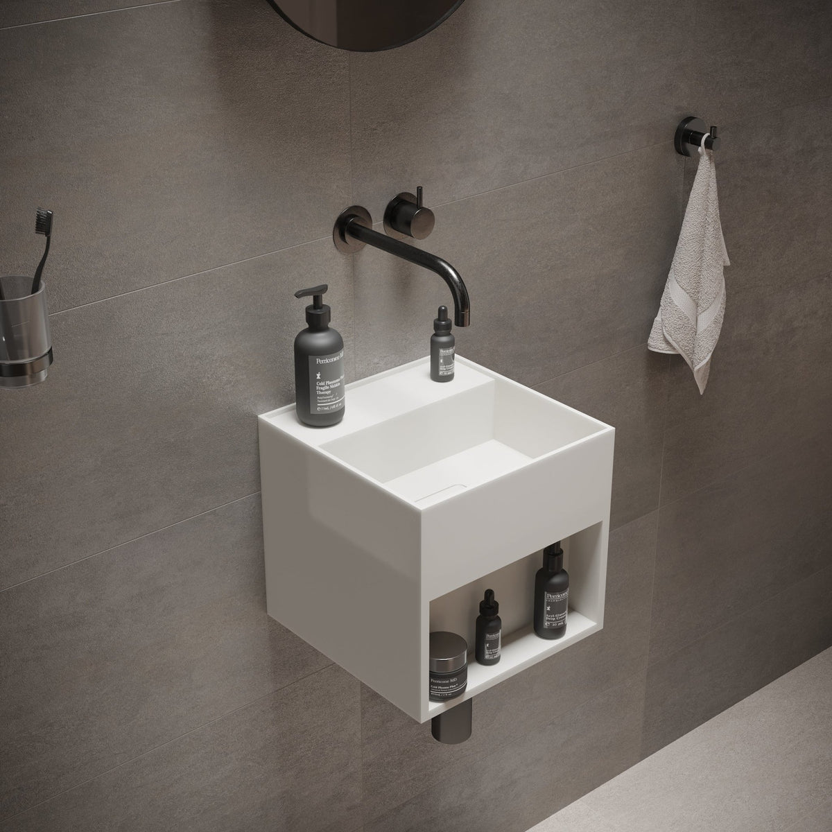 Ideavit SolidBliss 30SH Wall - Mounted Sink – 12" Matte White – – –