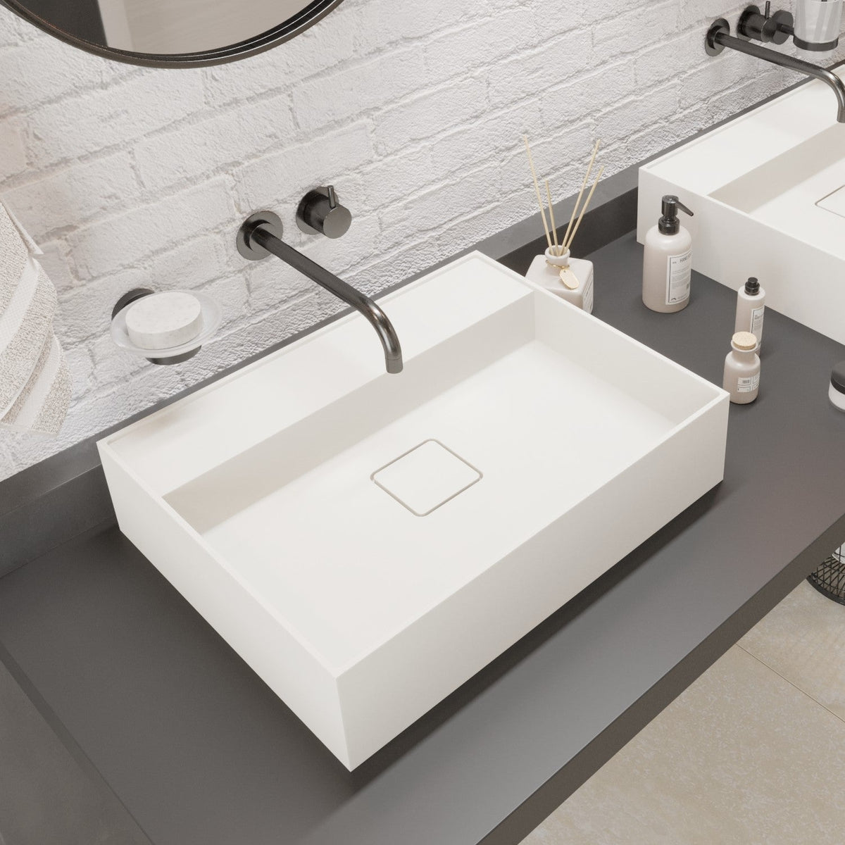 Ideavit SolidBliss 50 Vessel Sink – 20" Matte White – – –