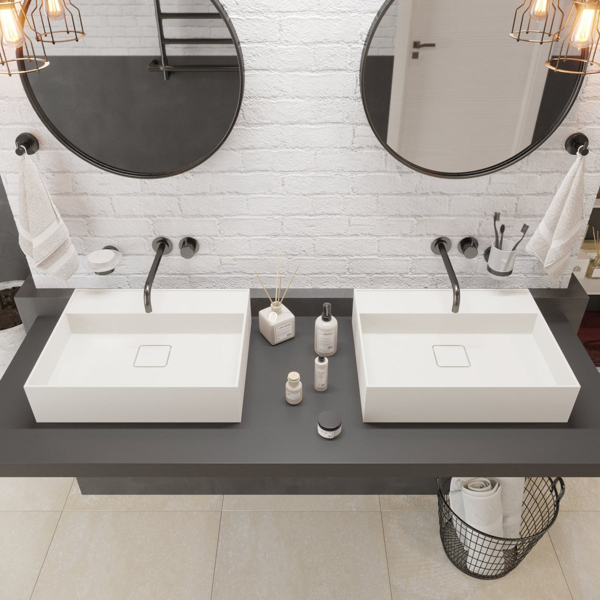 Ideavit SolidBliss 50 Vessel Sink – 20" Matte White – – –