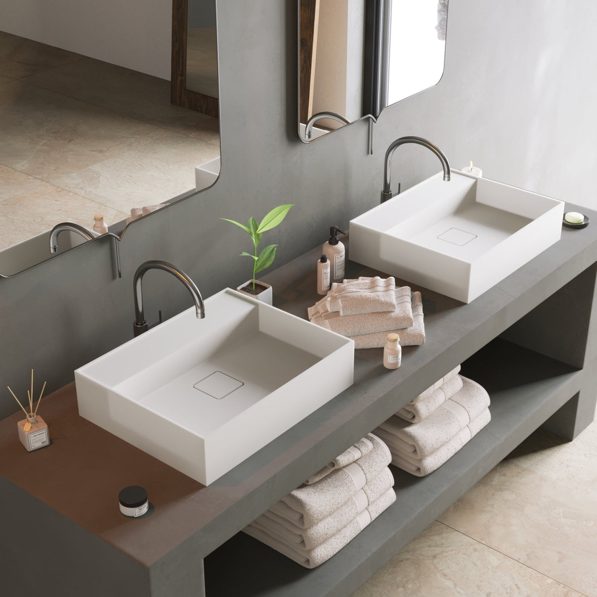 Ideavit SolidBliss 50 Vessel Sink – 20" Matte White – – –