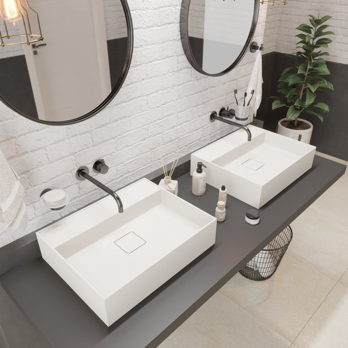 Ideavit SolidBliss 50 Vessel Sink – 20" Matte White – – –