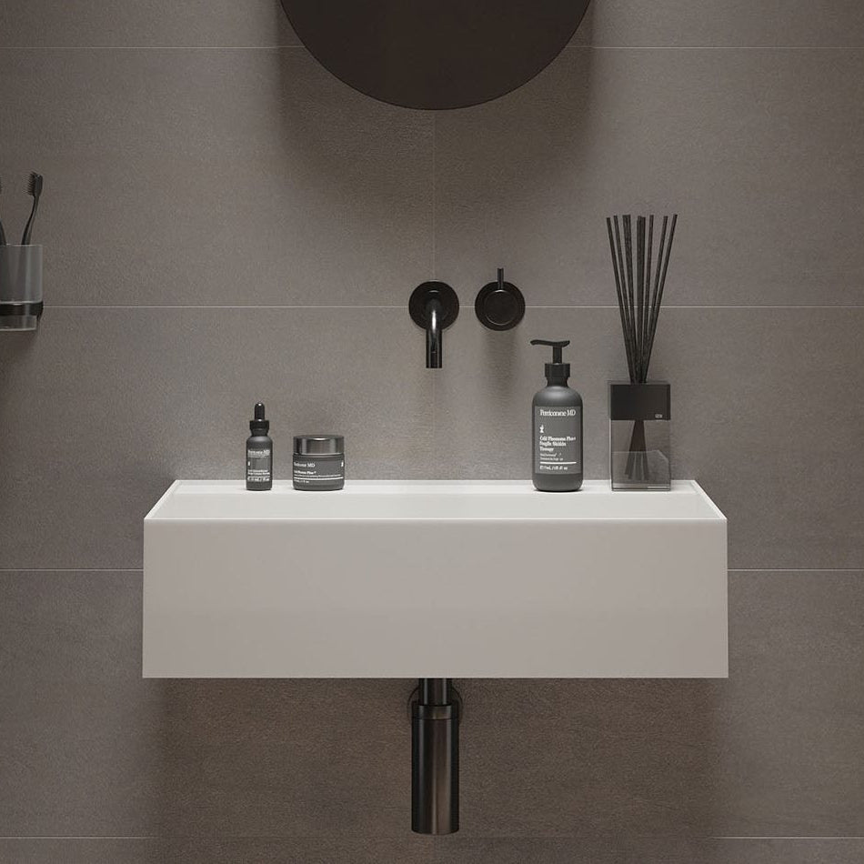 Ideavit SolidBliss 60 Wall - Mounted Sink – 24" Matte White – – –