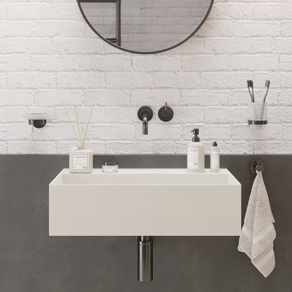 Ideavit SolidBliss 60 Wall - Mounted Sink – 24" Matte White – – –