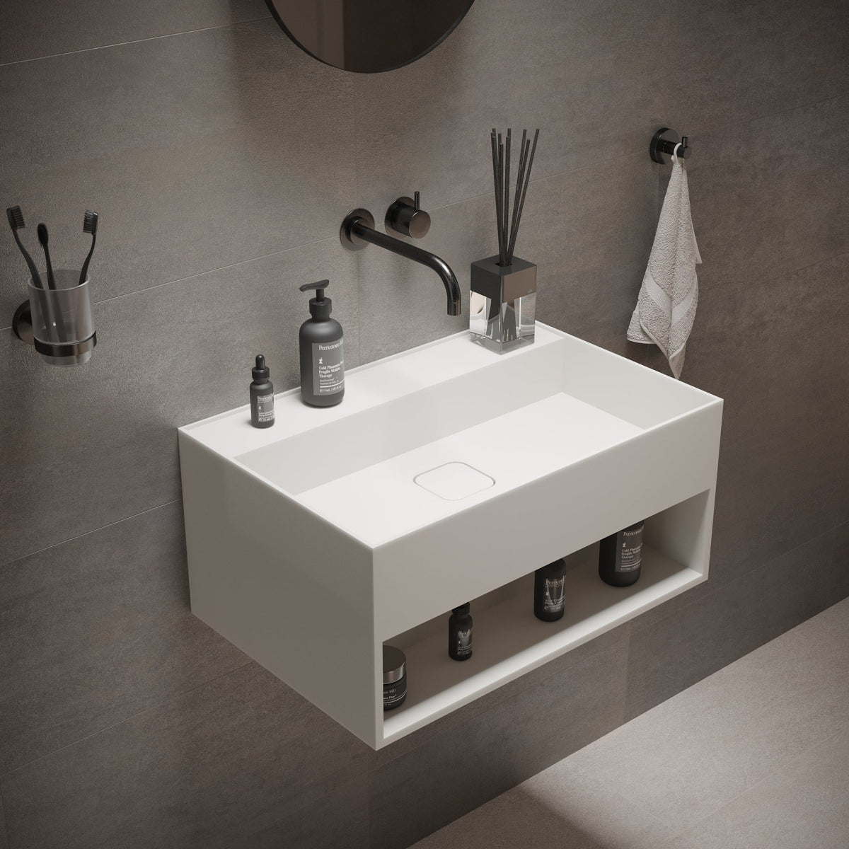 Ideavit SolidBliss 60SH Wall - Mounted Sink – 24" Matte White – – –