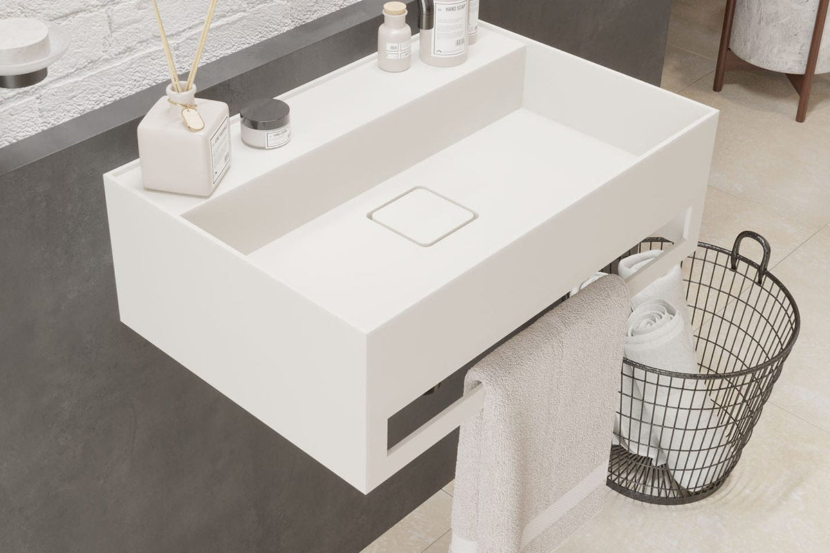 Ideavit SolidBliss 60TB Wall - Mounted Sink – 24" Matte White – – –