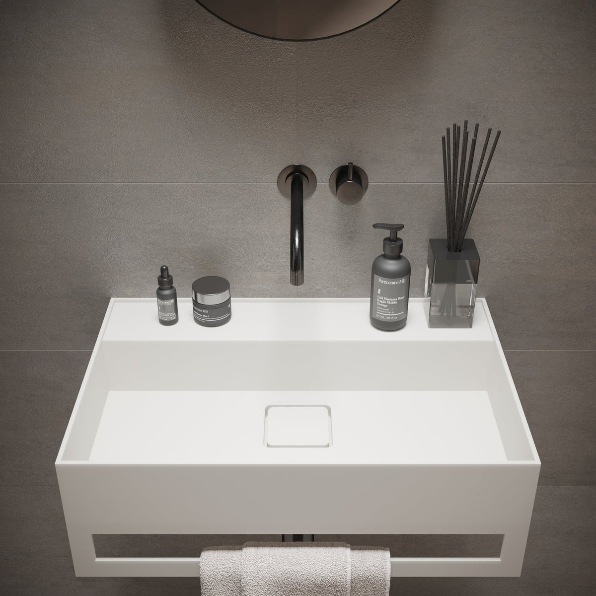 Ideavit SolidBliss 60TB Wall - Mounted Sink – 24" Matte White – – –