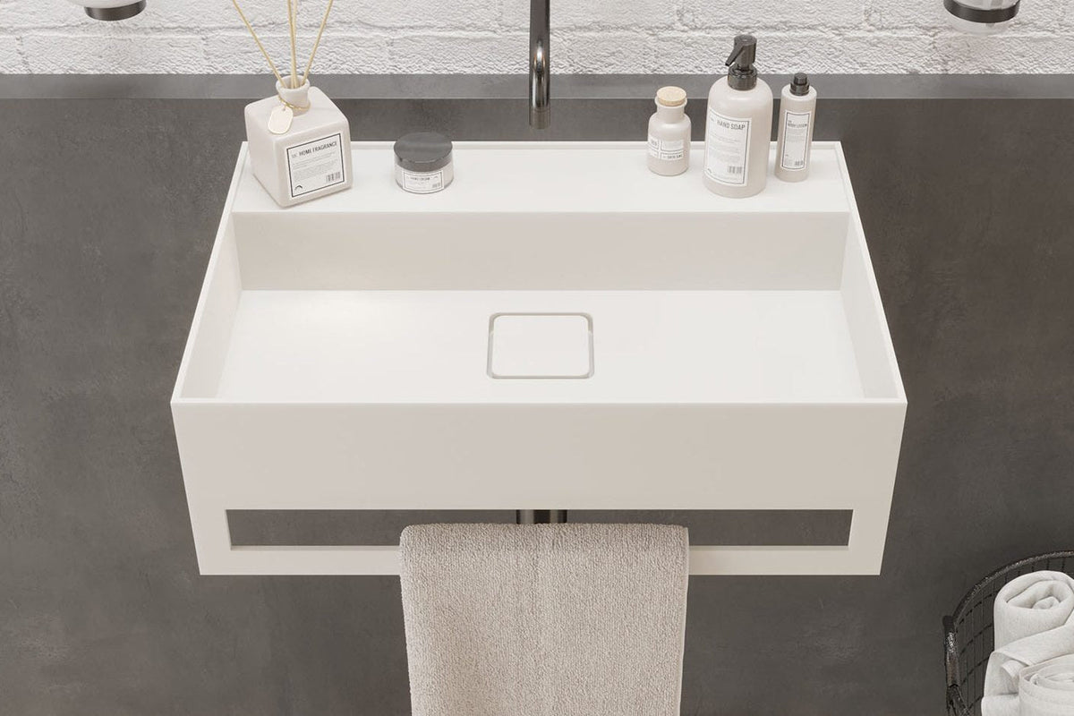 Ideavit SolidBliss 60TB Wall - Mounted Sink – 24" Matte White – – –