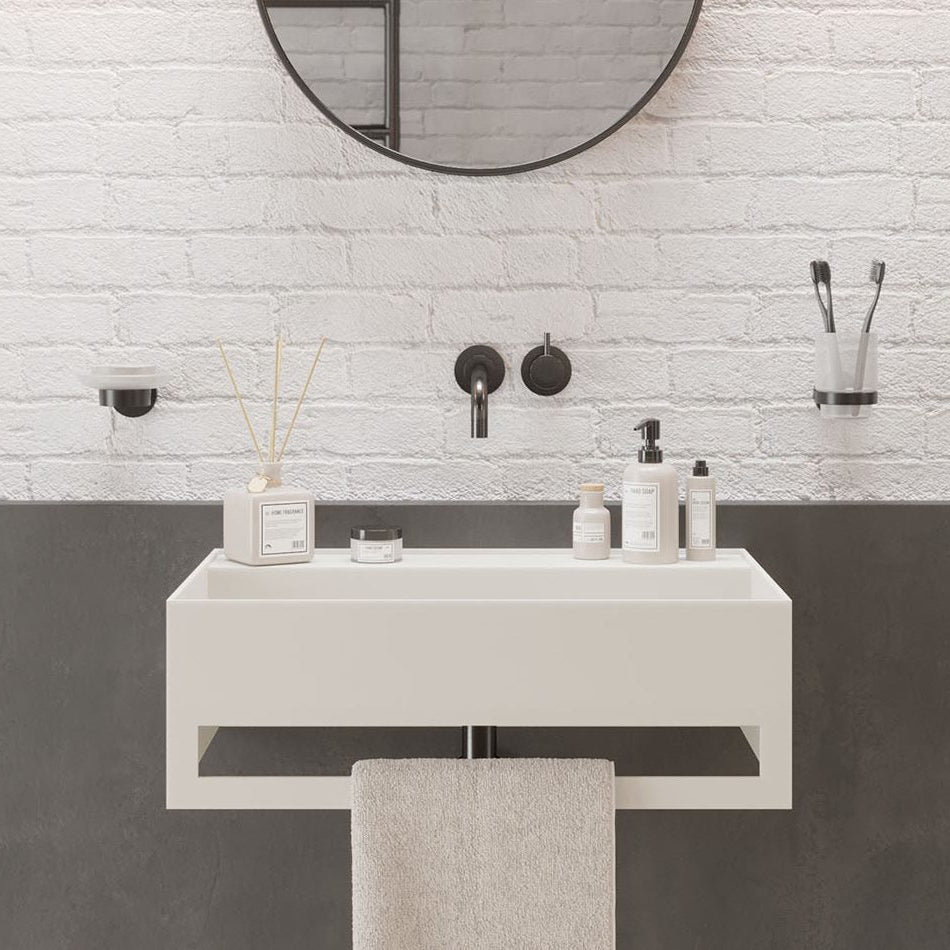 Ideavit SolidBliss 60TB Wall - Mounted Sink – 24" Matte White – – –