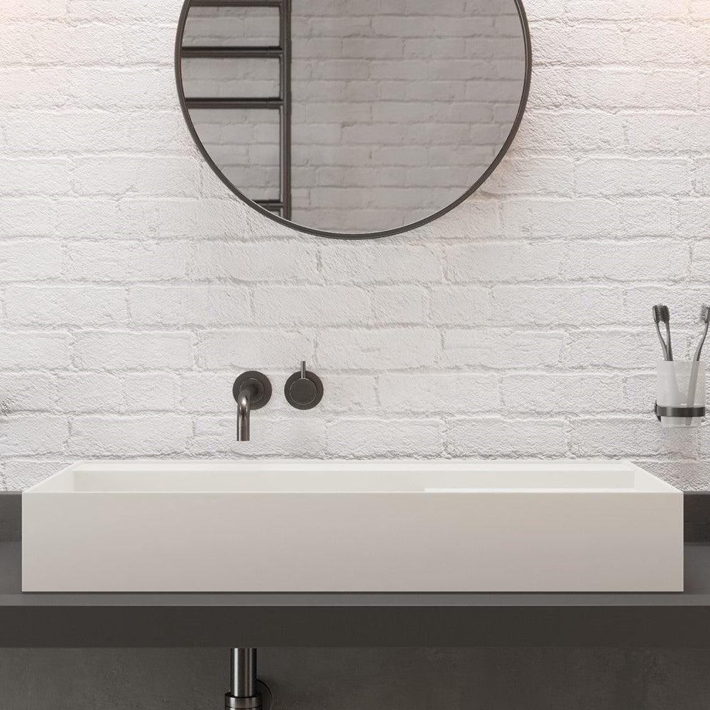 Ideavit SolidBliss 80 Vessel Sink – 31" Matte White – – –