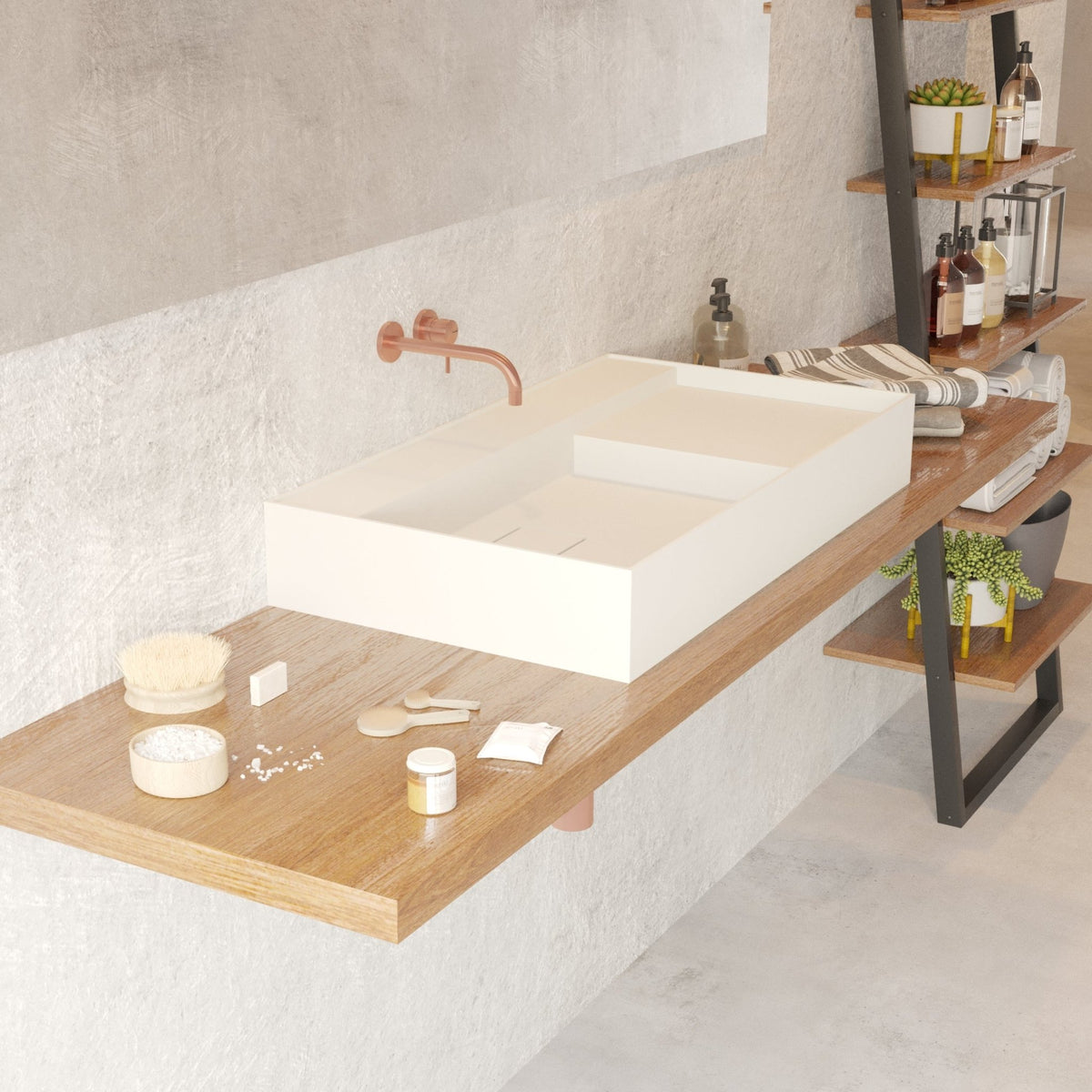 Ideavit SolidBliss 80 Vessel Sink – 31" Matte White – – –