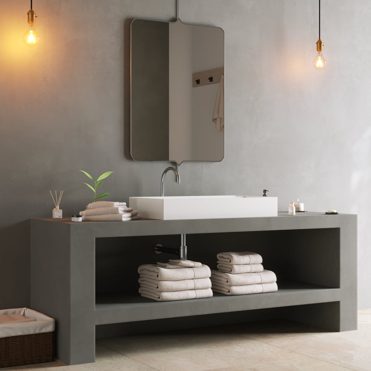 Ideavit SolidBliss 80 Vessel Sink – 31" Matte White – – –