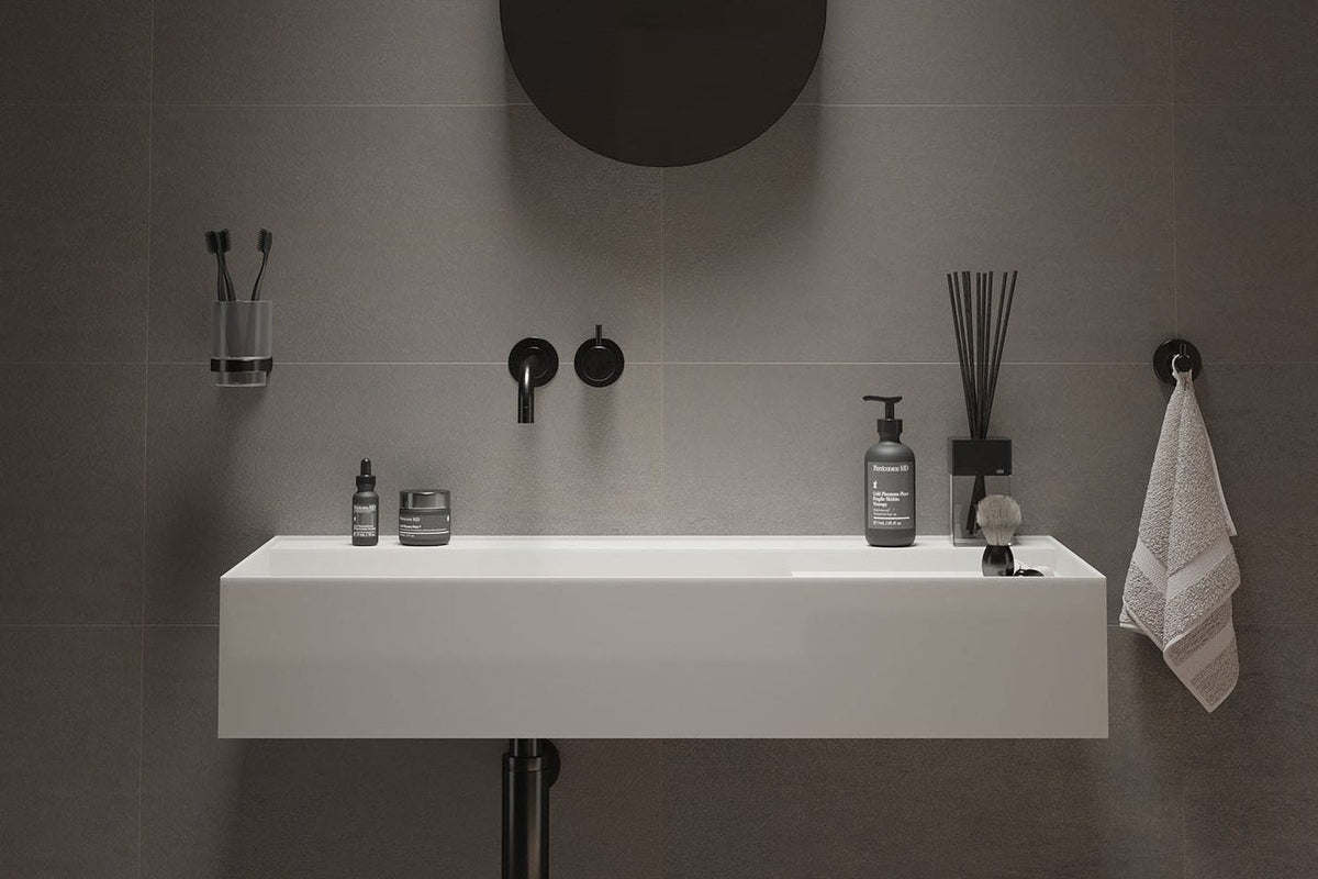 Ideavit SolidBliss 90 Wall - Mounted Sink – 35" Matte White – – –