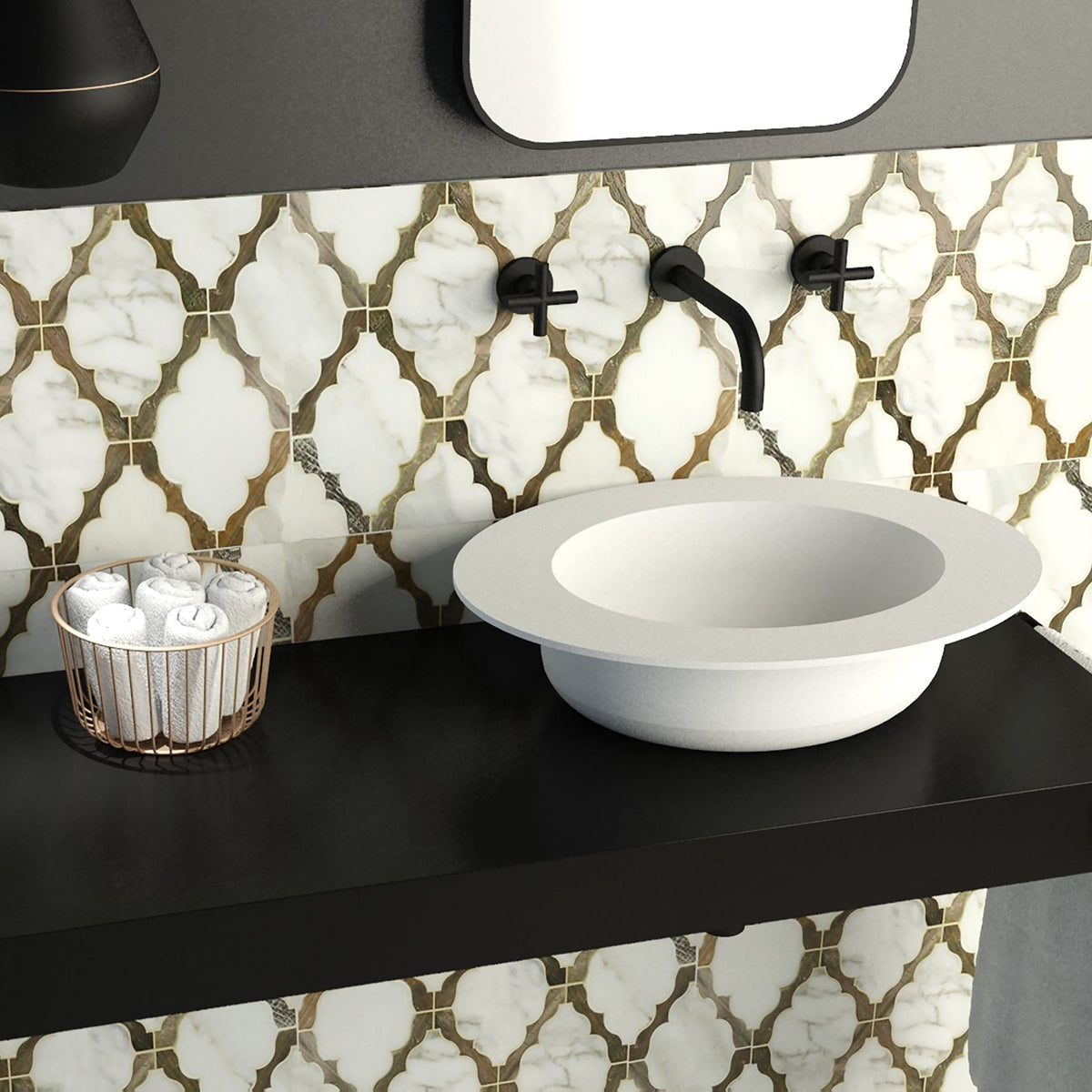 Ideavit SolidCap 2.0 Vessel Sink – 24" Matte White – – –