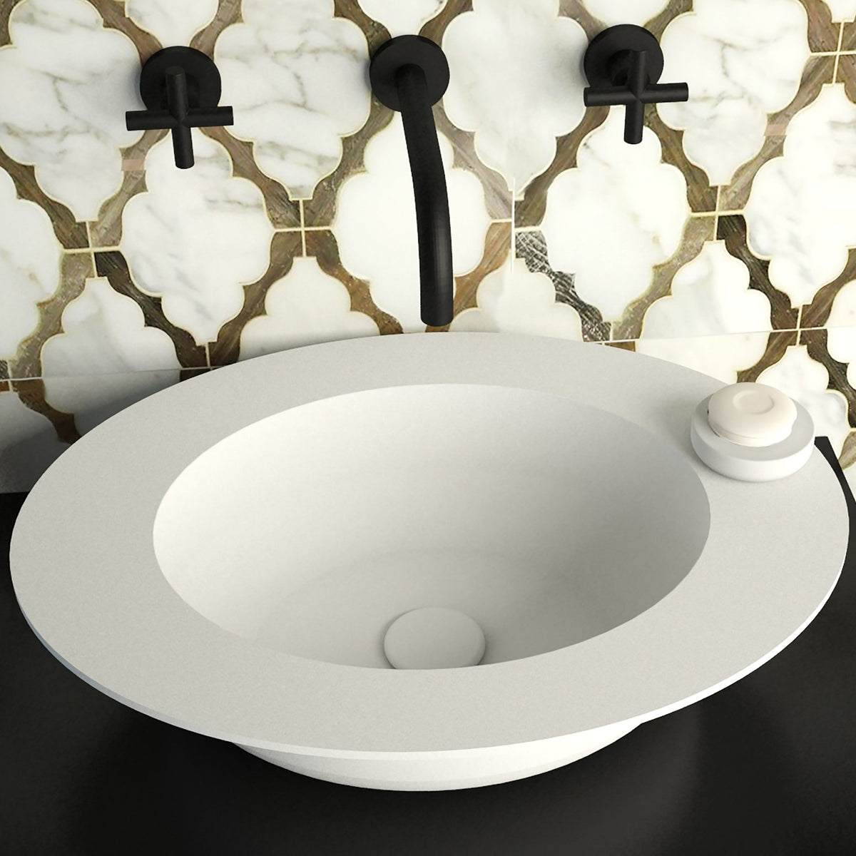 Ideavit SolidCap 2.0 Vessel Sink – 24" Matte White – – –