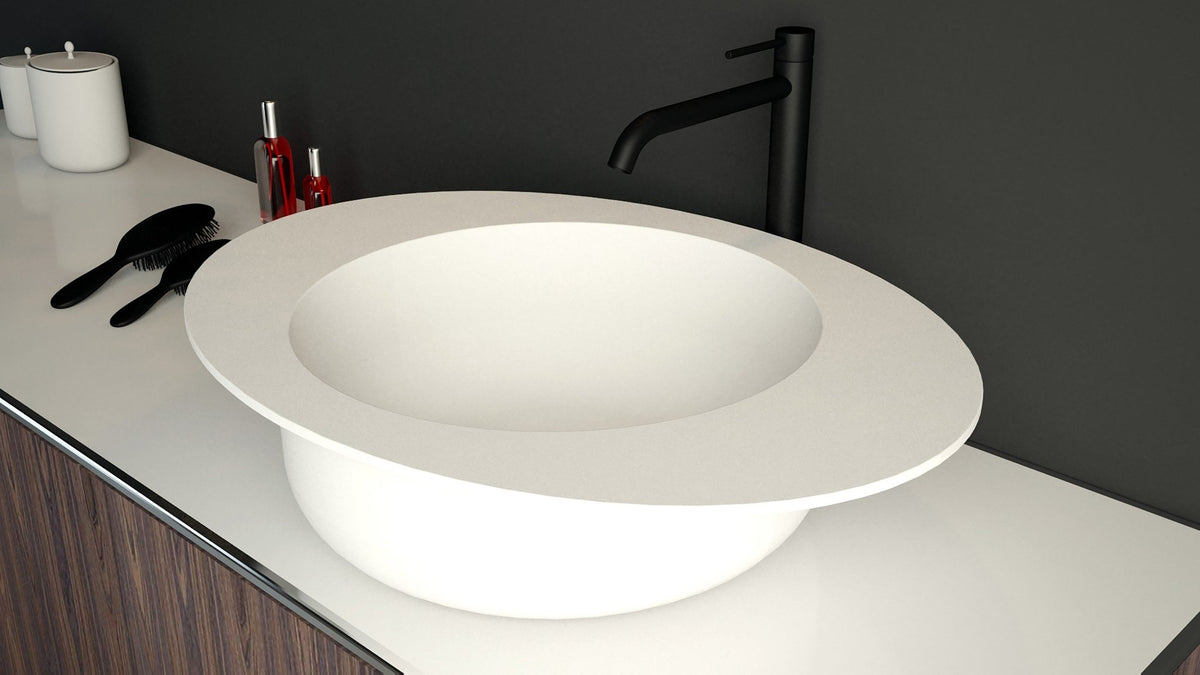 Ideavit SolidCap 3.0 Vessel Sink – 24" Matte White – – –