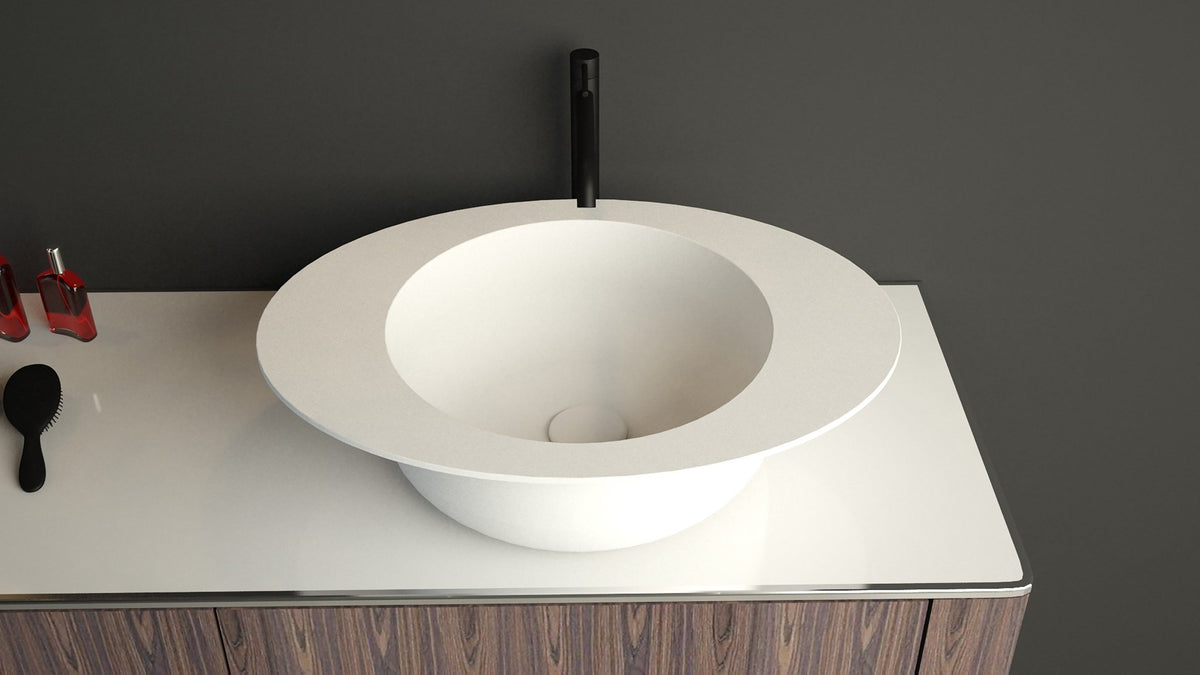 Ideavit SolidCap 3.0 Vessel Sink – 24" Matte White – – –