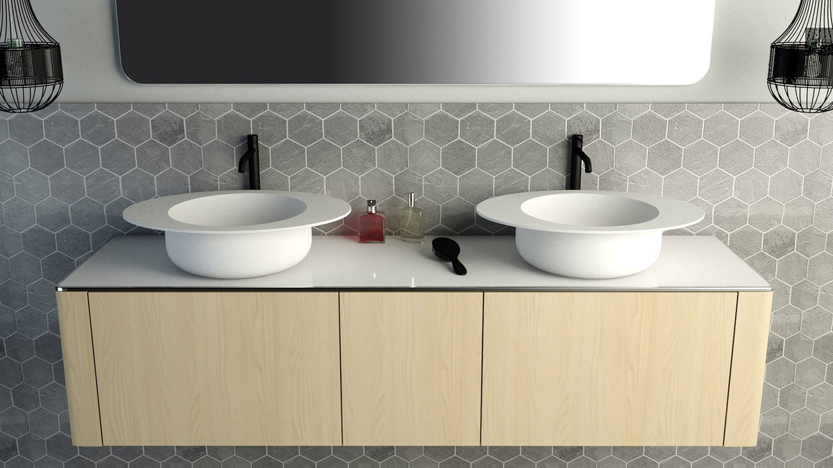 Ideavit SolidCap 3.0 Vessel Sink – 24" Matte White – – –