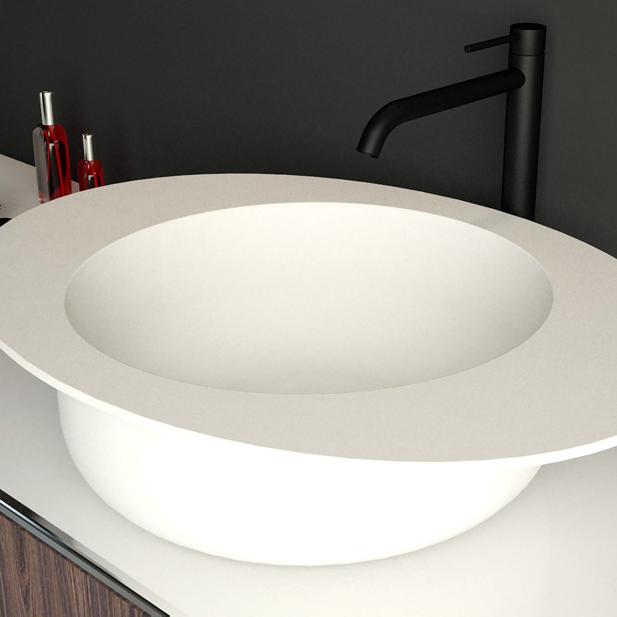 Ideavit SolidCap 3.0 Vessel Sink – 24" Matte White – – –