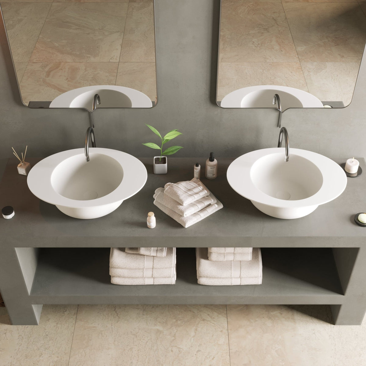 Ideavit SolidCap 3.0 Vessel Sink – 24" Matte White – – –