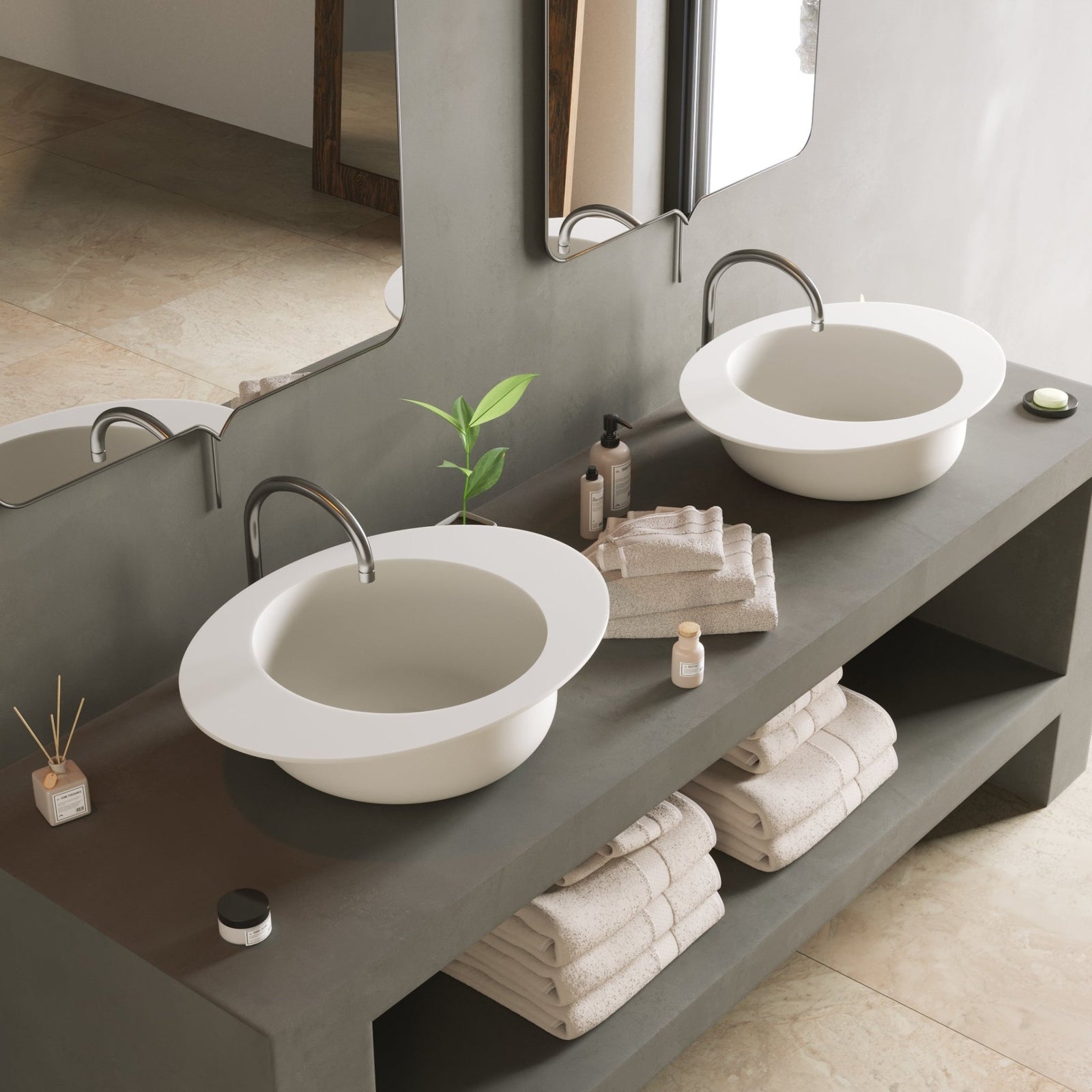 Ideavit SolidCap 3.0 Vessel Sink – 24" Matte White – – –