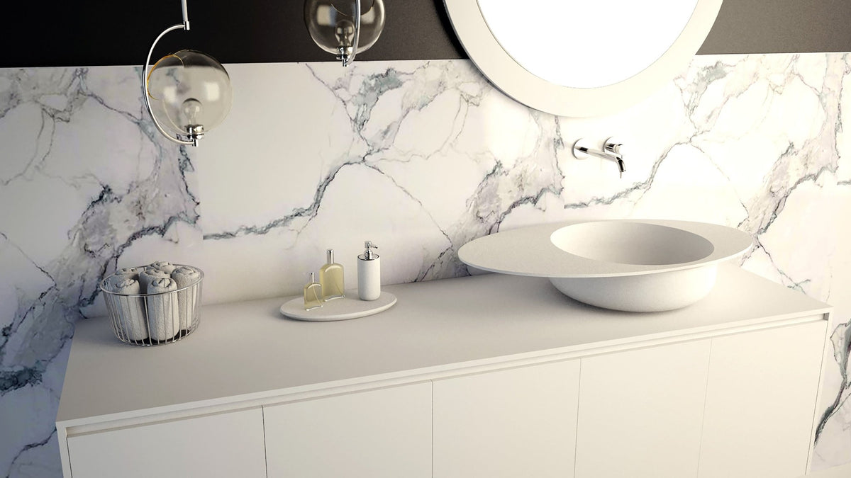 Ideavit SolidCap 8.0 Vessel Sink – 32" Matte White – – –