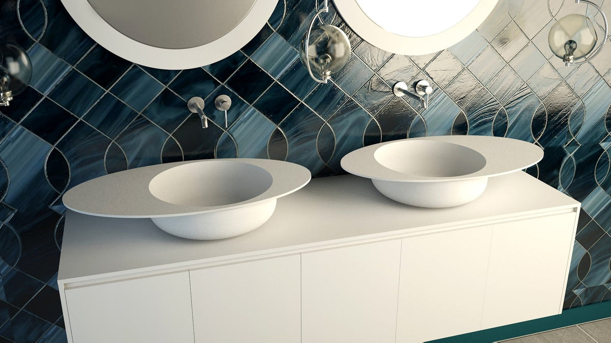 Ideavit SolidCap 8.0 Vessel Sink – 32" Matte White – – –