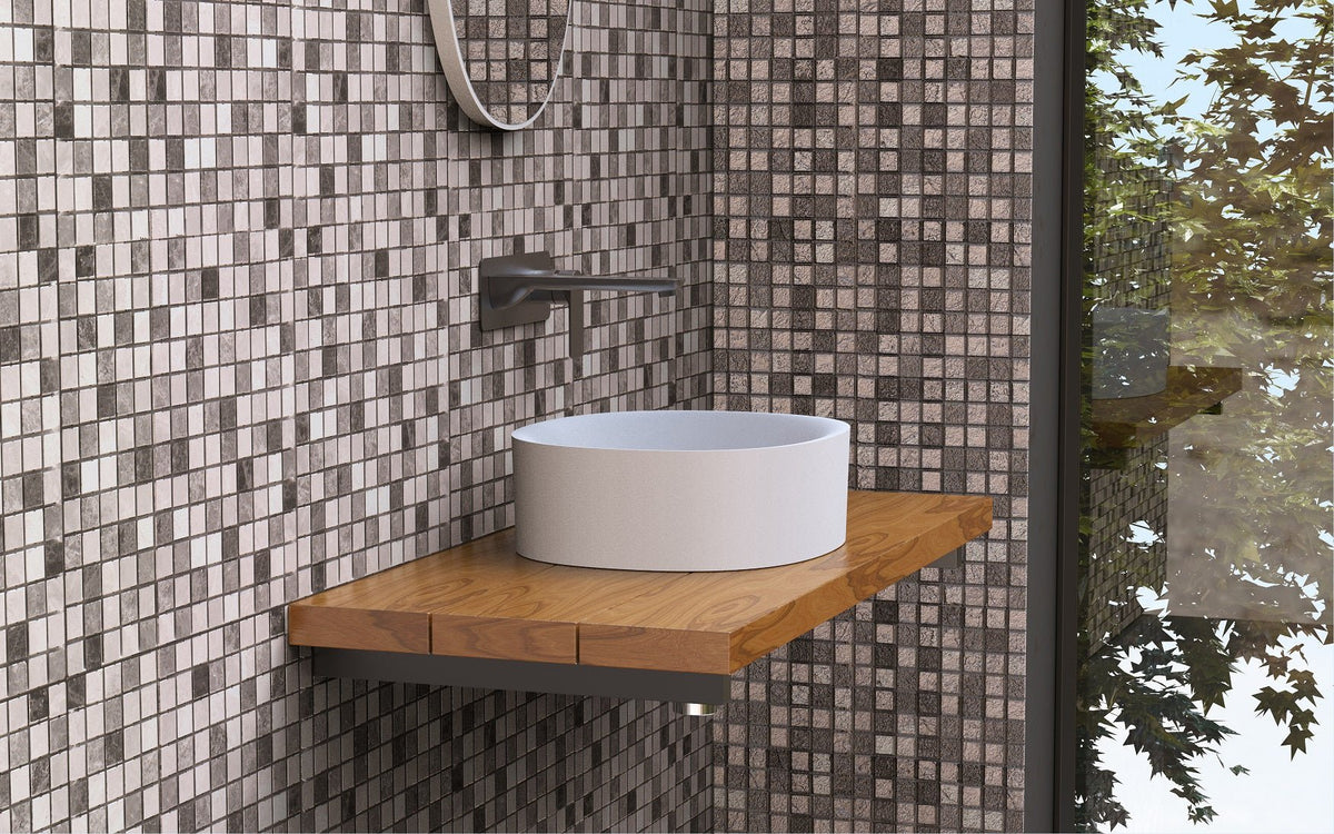 Ideavit SolidCliff 40 Vessel Sink – 16" Matte White – – –