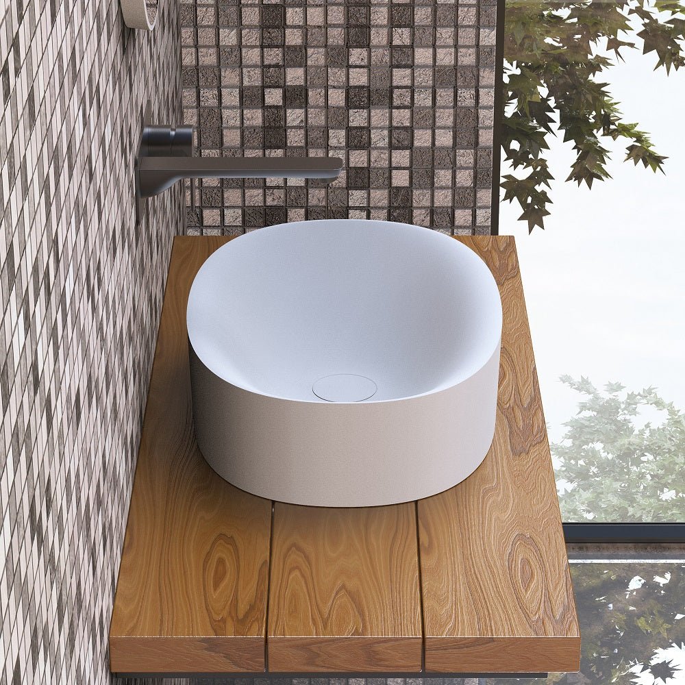 Ideavit SolidCliff 50 Vessel Sink – 20" Matte White – – –