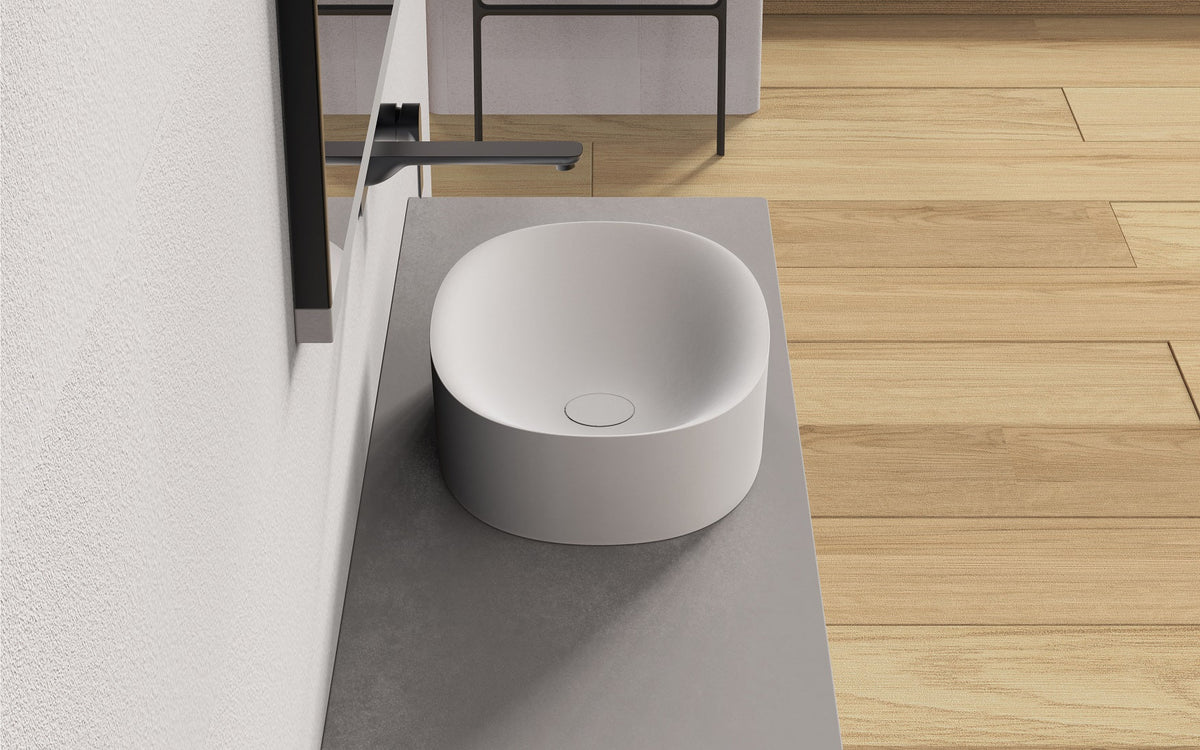 Ideavit SolidCliff 50 Vessel Sink – 20" Matte White – – –