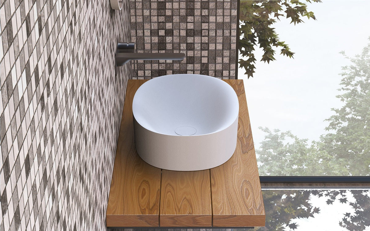 Ideavit SolidCliff 50 Vessel Sink – 20" Matte White – – –