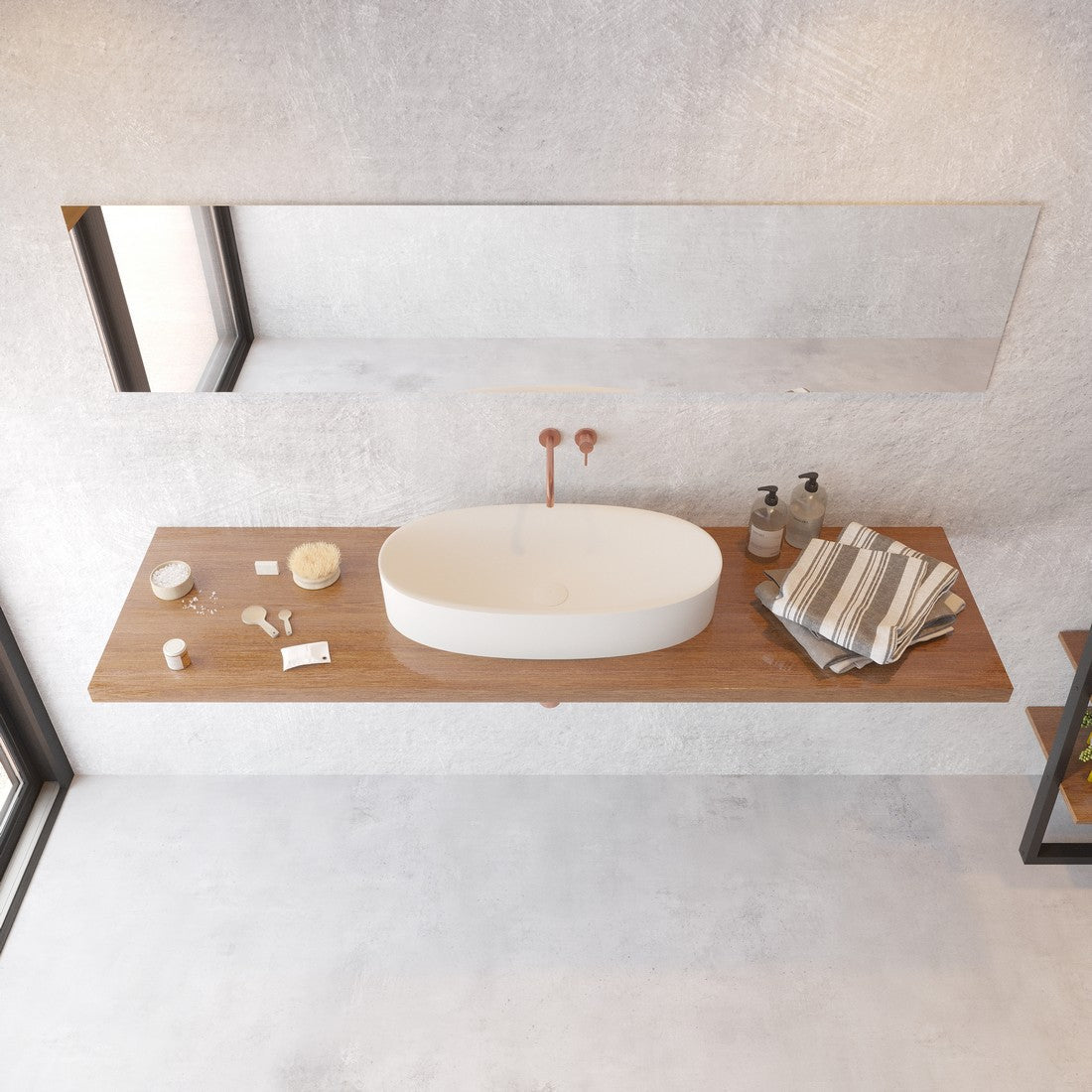 Ideavit SolidCliff 70 Vessel Sink – 28" Matte White – – –