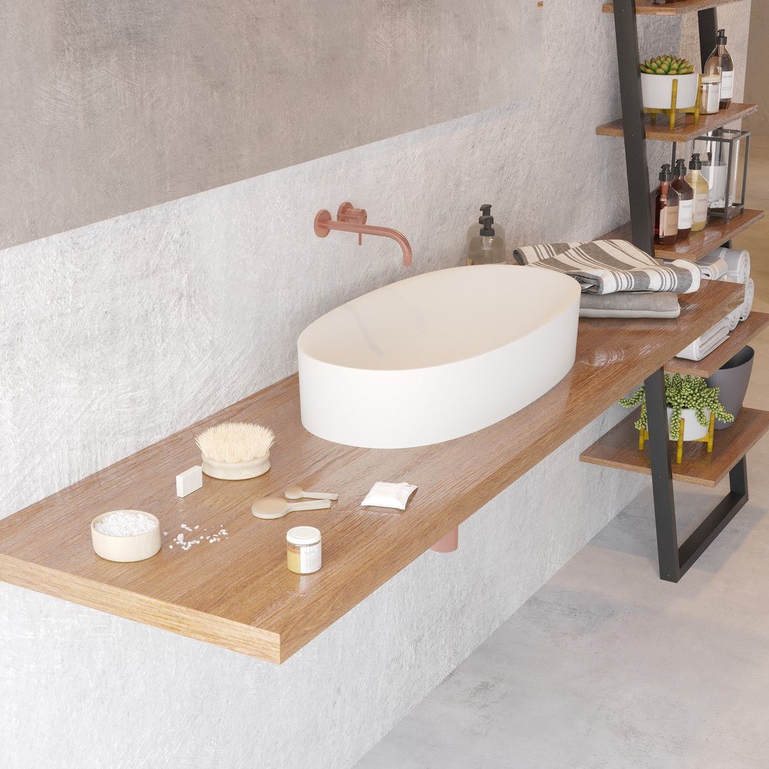 Ideavit SolidCliff 70 Vessel Sink – 28" Matte White – – –