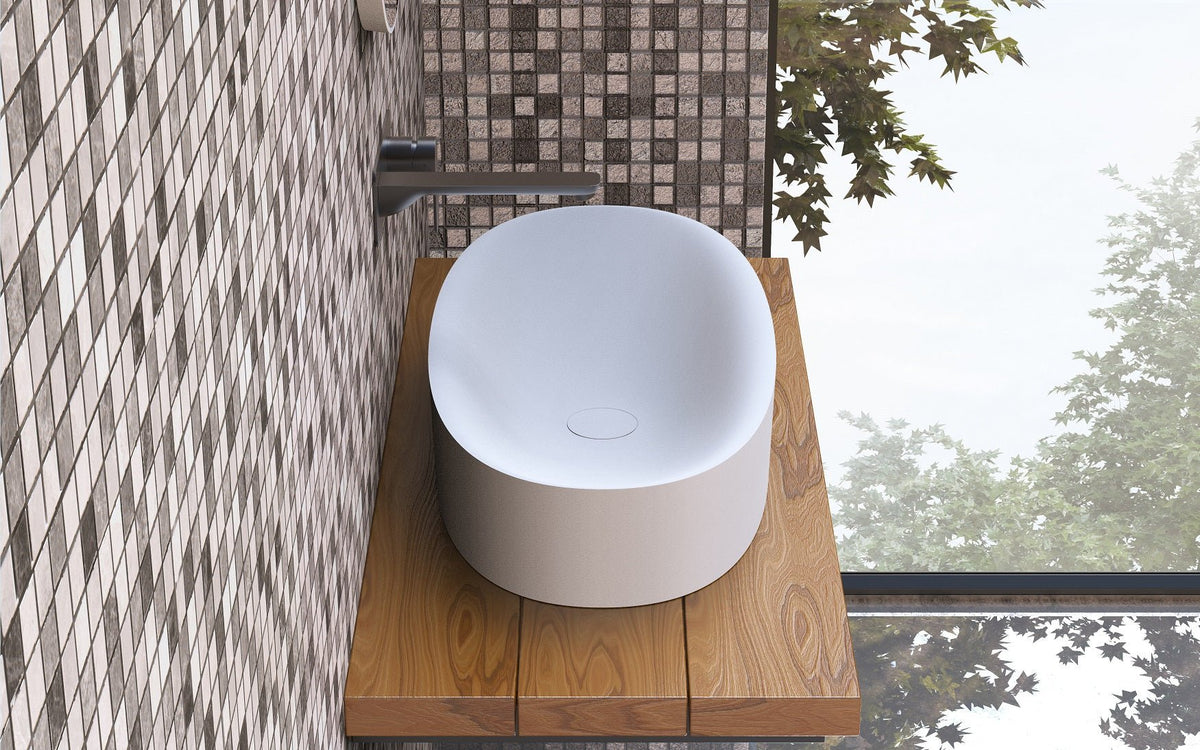 Ideavit SolidCliff 70 Vessel Sink – 28" Matte White – – –