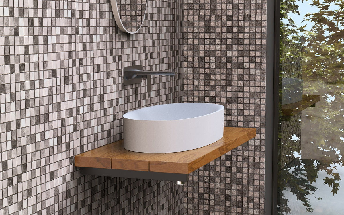 Ideavit SolidCliff 70 Vessel Sink – 28" Matte White – – –