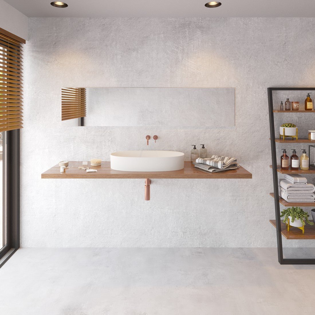 Ideavit SolidCliff 70 Vessel Sink – 28" Matte White – – –