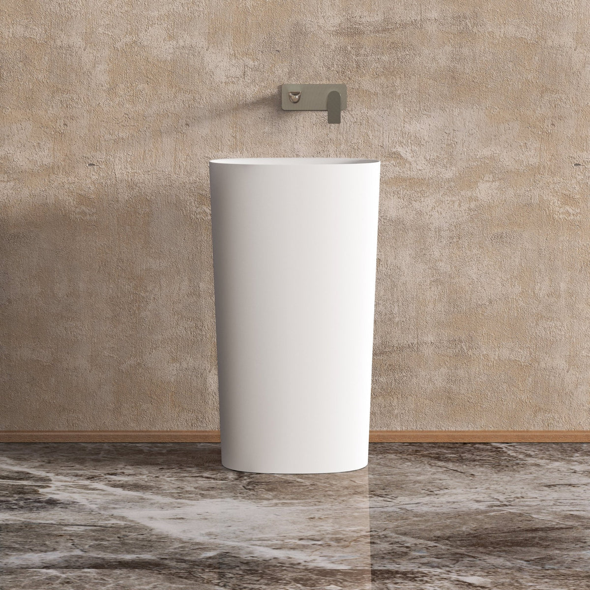 Ideavit SolidCliff PB 50 Pedestal Sink – 20" Matte White – – –